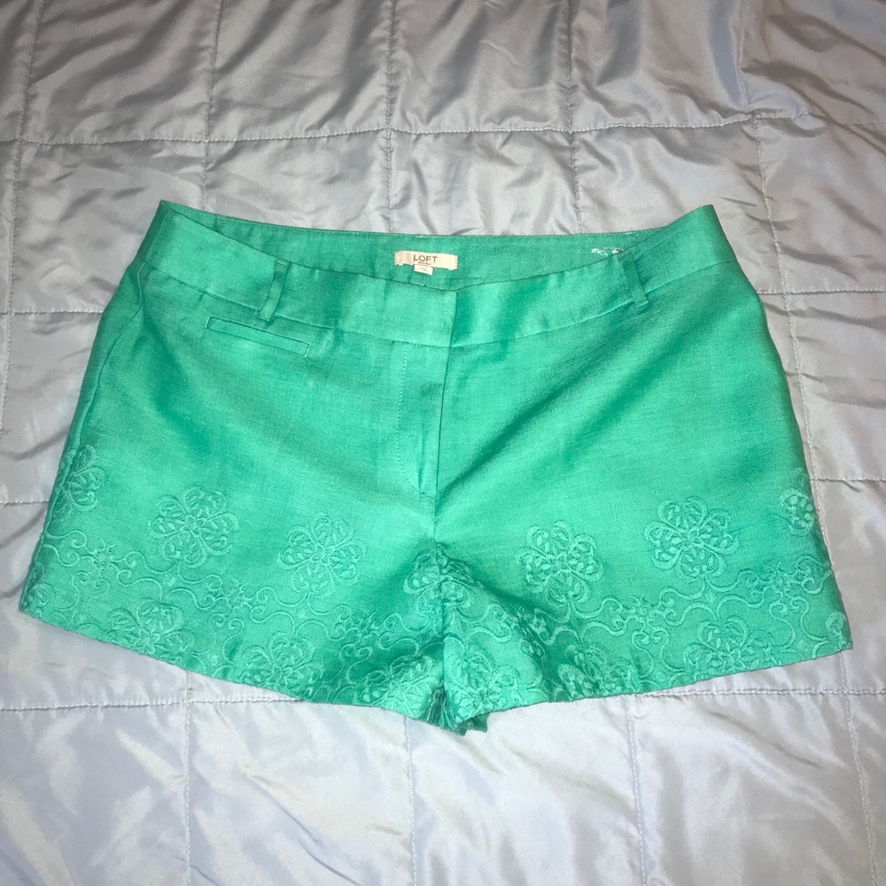 The Loft linen embroidered shorts
